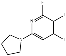 2-Fluoro-3,4-diiodo-6-(pyrrolidin-1-yl)pyridine Struktur