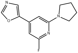 5-(2-Fluoro-6-(pyrrolidin-1-yl)pyridin-4-yl)-oxazole Structure