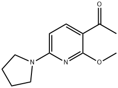 1-(2-Methoxy-6-(pyrrolidin-1-yl)pyridin-3-yl)-ethanone 化学構造式