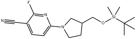 6-(3-((tert-Butyldimethylsilyloxy)methyl)-pyrrolidin-1-yl)-2-fluoronicotinonitrile Structure