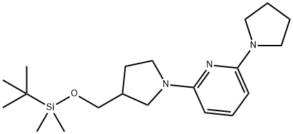 2-(3-((tert-Butyldimethylsilyloxy)methyl)-pyrrolidin-1-yl)-6-(pyrrolidin-1-yl)pyridine Structure