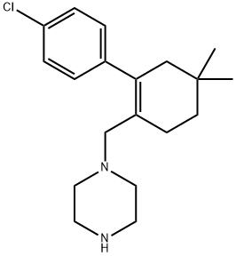 1-((4'-chloro-5,5-dimethyl-3,4,5,6-tetrahydro-[1,1'-biphenyl]-2-yl)methyl)piperazine Struktur