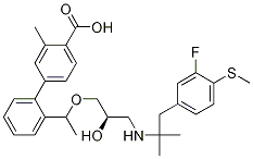 [1,1'-Biphenyl]-4-carboxylic acid, 2'-[(1R)-1-[(2R)-3-[[2-[3-fluoro-4-(Methylthio)phenyl]-1,1-diMethylethyl]aMino]-2-hydroxypropoxy]ethyl]-3-Methyl-|