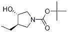 tert-butyl (3R,4S)-3-ethyl-4-hydroxypyrrolidine-1-carboxylate 化学構造式