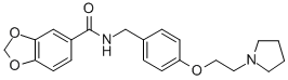 1,3-BENZODIOXOLE-5-CARBOXAMIDE, N-[[4-[2-(1-PYRROLIDINYL)ETHOXY]PHENYL]METHYL]- Structure