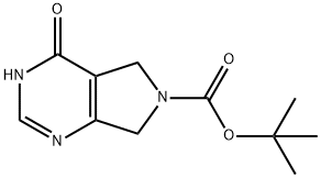 1-BOC-3,4,5,7-テトラヒドロ-4-オキソ-6H-ピロロ[3,4-D]ピリミジン 化学構造式