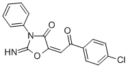 4-Oxazolidinone, 5-(2-(4-chlorophenyl)-2-oxoethylidene)-2-imino-3-phen yl-,122975-86-4,结构式