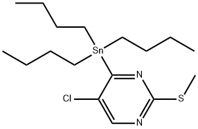 5-氯-2-(甲硫基)-4-(三丁基锡烷基)嘧啶, 123061-47-2, 结构式