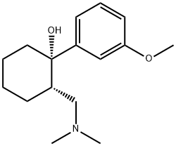 (1S,2S)-2-[(ジメチルアミノ)メチル]-1-(3-メトキシフェニル)シクロヘキサノール 化学構造式