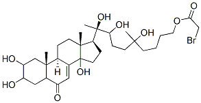 2,3,14,20,22,25-hexahydroxy-26-(3-bromoacetoxypropyl)cholest-7-en-6-one,123171-56-2,结构式