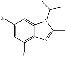 6-ブロモ-4-フルオロ-1-イソプロピル-2-メチル-1H-ベンゾ[D]イミダゾール 化学構造式