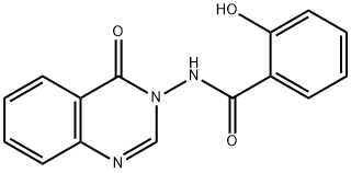 2-Hydroxy-N-(4-oxo-3(4H)-quinazolinyl)benzamide 化学構造式