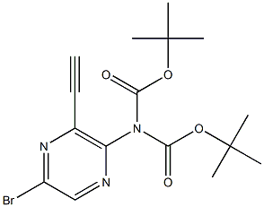 tert-butyl N-(5-bromo-3-ethynylpyrazin-2-yl)-N-[(tert-butoxy)carbonyl]carbamate Struktur