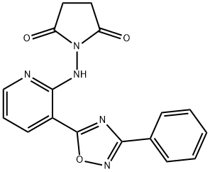 1-{[3-(3-Phenyl-1,2,4-oxadiazol-5-yl)pyridin-2-yl]amino}pyrrolidine-2,5-dione 结构式