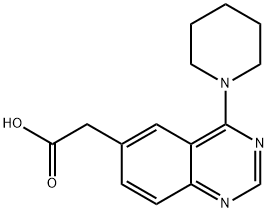 2-[4-(1-哌啶基)-6-喹唑啉]乙酸 结构式