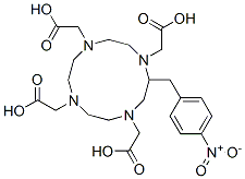 2-(4-nitrobenzyl)-1,4,7,10-tetraazacyclododecane-N,N',N'',N'''-tetraacetic acid Structure