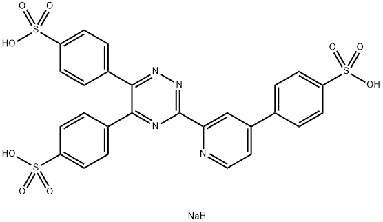 2-[5,6-双(4-磺苯基)-1,2,4-三嗪-3-基]-4-(4-磺苯基)吡啶三钠盐,123333-82-4,结构式