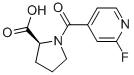 N-(2-Fluoropyridine-4-carbonyl)-L-proline 化学構造式