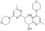 1,3-Bis(4-morpholinyl-6-methylpyrimidin-2-yl)-1,3-propanedithiol 结构式