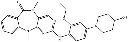 2-[[2-Ethoxy-4-(4-hydroxy-1-piperidinyl)phenyl]amino]-5,11-dihydro-5,11-dimethyl-6H-pyrimido[4,5-b][1,4]benzodiazepin-6-one|2-[[2-乙氧基-4-(4-羟基-1-哌啶基)苯基]氨基]-5,11-二氢-5,11-二甲基-6H-嘧啶并[4,5-B][1,4]苯并二氮杂卓-6-酮