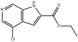 4-クロロ-6-アザインドール-2-カルボン酸エチル 化学構造式