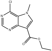 4-氯-5-甲基-5H-吡咯并[3,2-D]嘧啶-7-羧酸乙酯, 1234616-53-5, 结构式