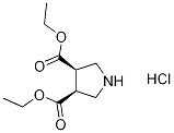 cis-3,4-Diethyl-pyrrolidine-3,4-dicarboxylate hydrochloride Struktur