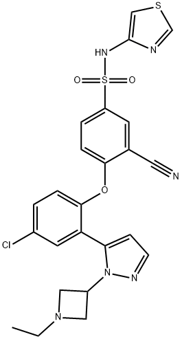 1235406-00-4 4-(4-chloro-2-(1-(1-ethylazetidin-3-yl)-1H-pyrazol-5-yl)phenoxy)-3-cyano-N-(thiazol-4-yl)benzenesulfonaMide