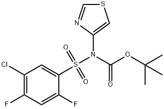 ((5-氯-2,4-二氟苯基)磺酰基)(噻唑-4-基)氨基甲酸 叔丁酯,1235406-85-5,结构式