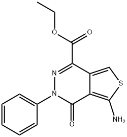 ethyl 5-amino-4-oxo-3-phenyl-3,4-dihydrothieno[3,4-d]pyridazine-1-carboxyla te Structure