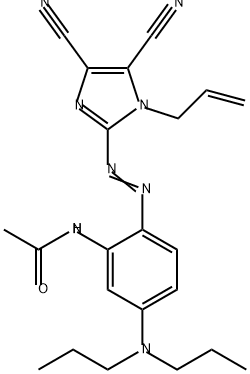 N-(2-(1-allyl-4,5-dicyanoimidazol-2-ylazo)-5-(dipropylamino)phenyl)-acetamide Struktur
