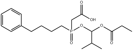 [(2-甲基-1-丙酰基丙氧基)(4-苯丁基)膦酰]乙酸, 123599-78-0, 结构式