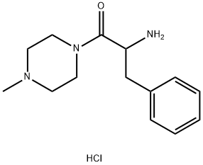 2-Amino-1-(4-methyl-1-piperazinyl)-3-phenyl-1-propanone hydrochloride Struktur