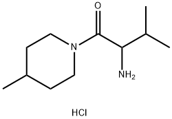 2-Amino-3-methyl-1-(4-methyl-1-piperidinyl)-1-butanone hydrochloride 化学構造式