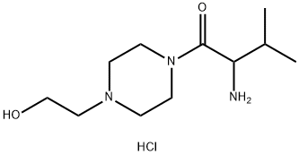 2-Amino-1-[4-(2-hydroxyethyl)-1-piperazinyl]-3-methyl-1-butanone hydrochloride 化学構造式