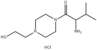 2-Amino-1-[4-(2-hydroxyethyl)-1-piperazinyl]-3-methyl-1-butanone hydrochloride 结构式