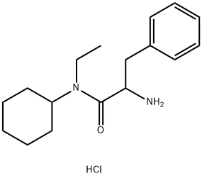 2-Amino-N-cyclohexyl-N-ethyl-3-phenylpropanamidehydrochloride Struktur