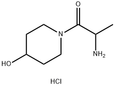 2-Amino-1-(4-hydroxy-1-piperidinyl)-1-propanonehydrochloride 化学構造式