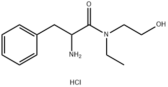 2-Amino-N-ethyl-N-(2-hydroxyethyl)-3-phenylpropanamide hydrochloride Struktur