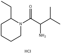 2-アミノ-1-(2-エチル-1-ピペリジニル)-3-メチル-1-ブタノン塩酸塩 化学構造式