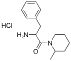 2-Amino-1-(2-methyl-1-piperidinyl)-3-phenyl-1-propanone hydrochloride 化学構造式