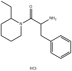 2-Amino-1-(2-ethyl-1-piperidinyl)-3-phenyl-1-propanone hydrochloride,1236267-55-2,结构式