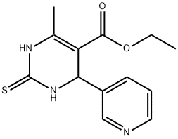 Pyrimidine-5-carboxylic acid, 1,2,3,4-tetrahydro-6-methyl-4-(3-pyridyl)-2-thioxo-, ethyl ester Structure