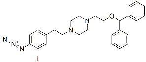 1-(2-(diphenylmethoxy)ethyl)-4-(2-(4-azido-3-iodophenyl)ethyl)piperazine 结构式