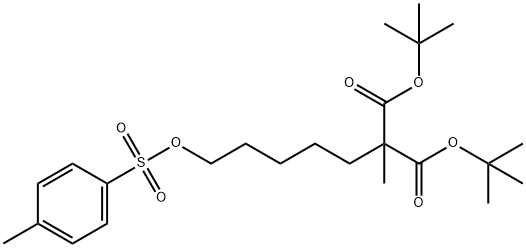 di-tert-butyl 2-Methyl-2-(5-(tosyloxy)pentyl)Malonate Struktur
