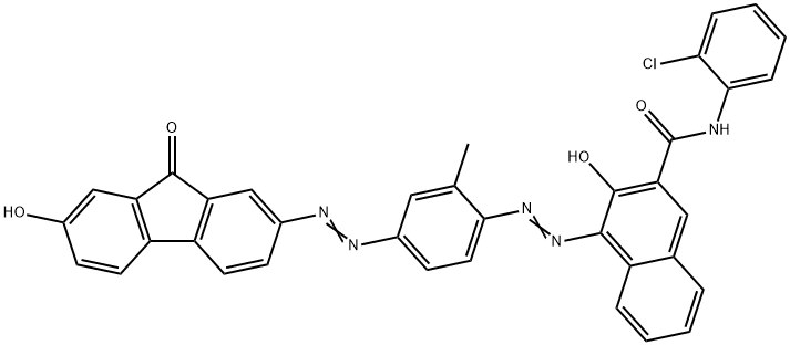 2-Naphthalenecarboxamide, N-(2-chlorophenyl)-3-hydroxy- 4-[[4-[(7-hydroxy-9-oxo-9H-fluoren-2-yl)azo]-2 -methylphenyl]azo]- Structure