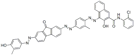 2-Naphthalenecarboxamide, N-(2-chlorophenyl)-3-hydroxy- 4-[[4-[[7-[(4-hydroxy-3-methylphenyl)azo]-9-oxo -9H-fluoren-2-yl]azo]-2-methylphenyl]azo]-,123677-04-3,结构式