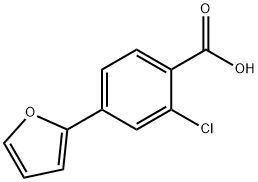 2-クロロ-4-(フラン-2-イル)安息香酸 化学構造式