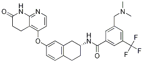 BenzaMide, 3-[(diMethylaMino)Methyl]-N-[(2R)-1,2,3,4-tetrahydro-7-[(5,6,7,8-tetrahydro-7-oxo-1,8-naphthyridin-4-yl)oxy]-2-naphthalenyl]-5-(trifluoroMethyl)- Struktur