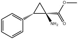 Cyclopropanecarboxylic acid, 1-amino-2-phenyl-, methyl ester, (1R-trans)- Structure